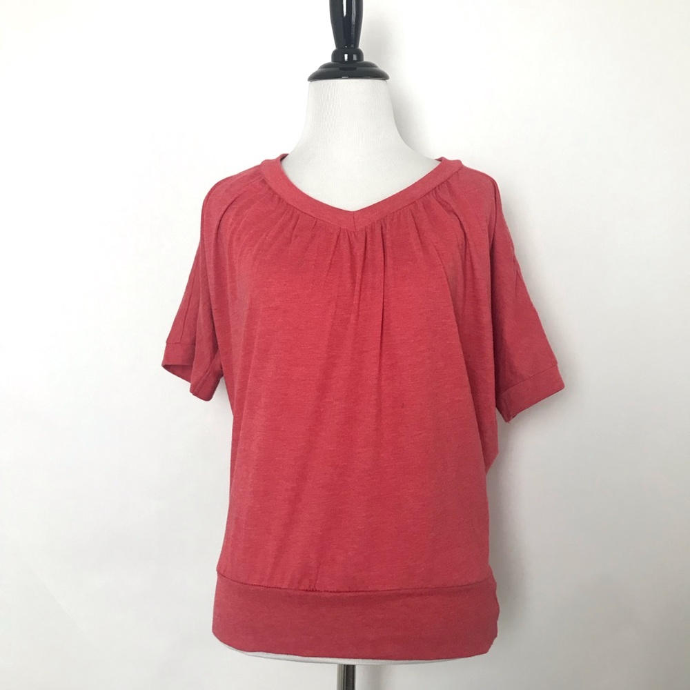 Allen Solly V neck Red Size Large Short Sleeve Women’s Top